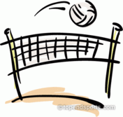 Cartoon volleyball net