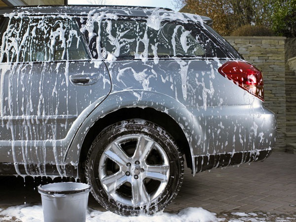 Car being washed